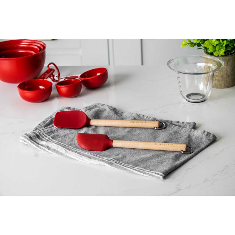 KitchenAid Birchwood Mini Spatulas Set Of Two Empire Red image number 1